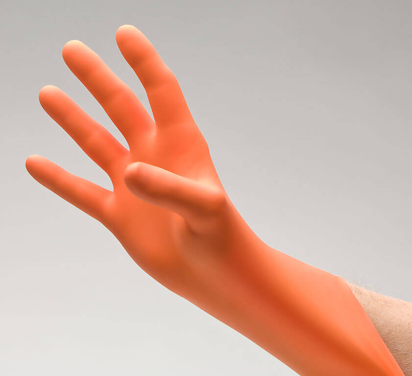 Nitriderm EP Orange Nitrile Exam Gloves - 6.5 mil thick