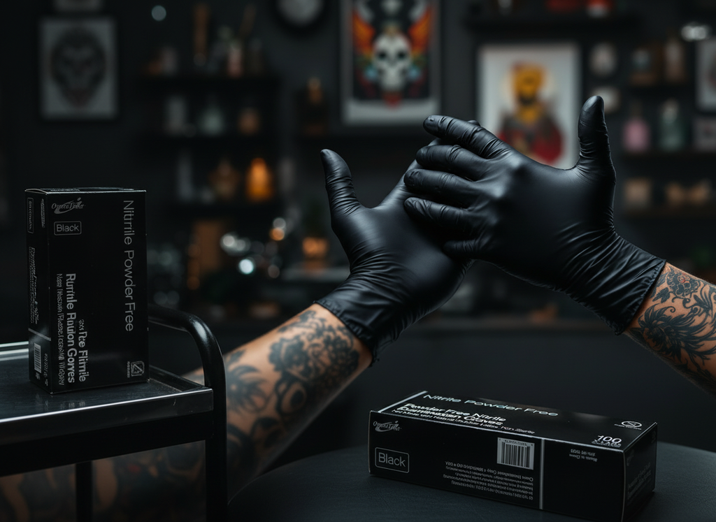 OmniTrust Black Nitrile Exam Gloves
