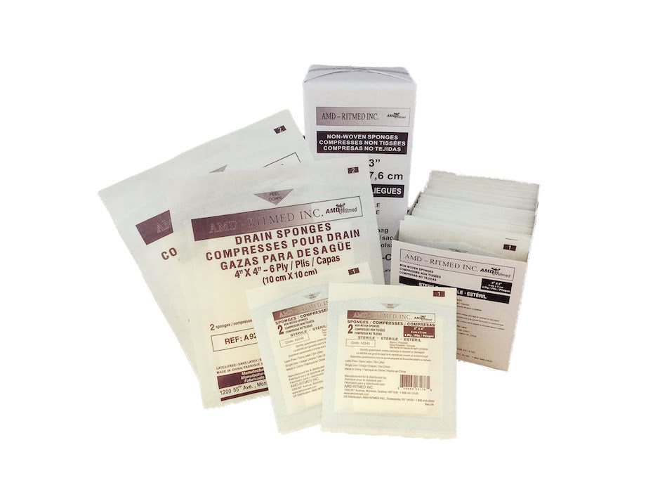 Drain Split Non-Woven Sponges