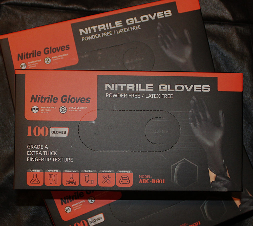 Black Nitrile Gloves Ultra Thick (5-6 mil) - $50/case