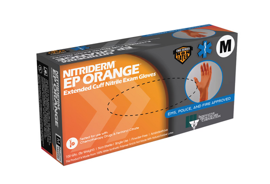 Innovative Nitriderm EP Orange Nitrile Gloves, 6.5 mil Thick