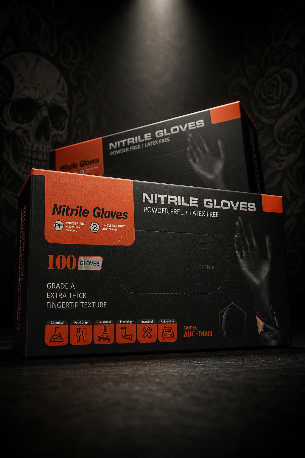Black Nitrile Gloves Ultra Thick (5-6 mil) - $50/case