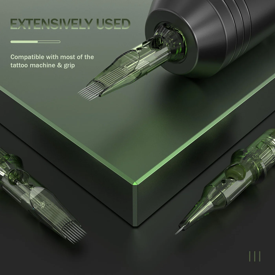 REVO Needle Tattoo Cartridges, Long Taper, Round Liners