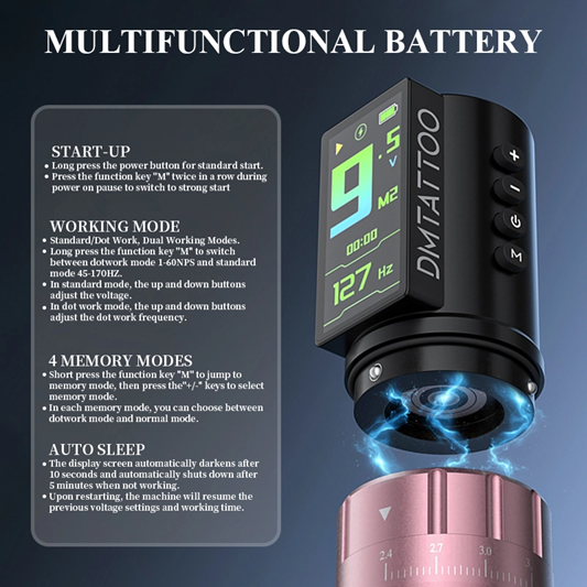 Venom Wireless Adjustable Stroke Tattoo Machine